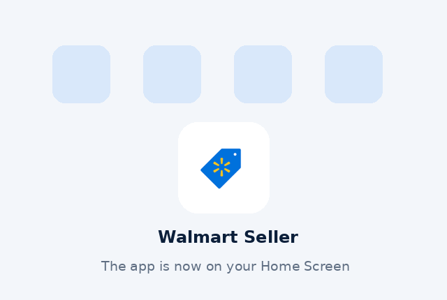 Walmart Seller on Home Screen